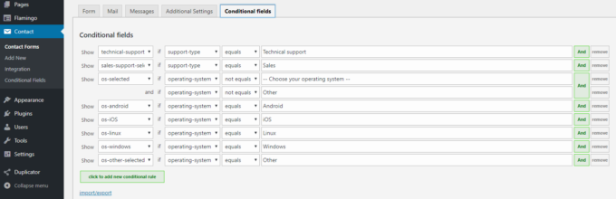 CF7 conditional fields